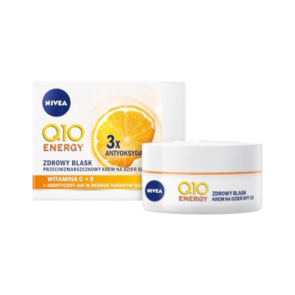 NIVEA Lot de 2 crème de jour Q10 Energy et crème de nuit 2 x 50 ml 