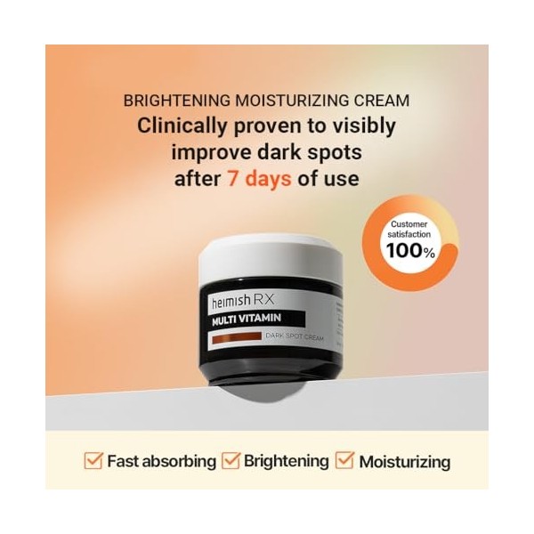 HEIMISH RX Crème Multi-Vitaminée pour Taches Sombres – Crème Éclaircissante pour Réduire les Taches et lHyperpigmentation, A