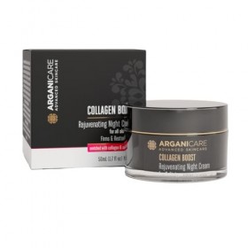 Arganicare | Collagen Boost | CRÈME DE NUIT RAJEUNISSANTE | Collagène & Huile d’Argan | Peau Reposée au Réveil | Tous Types d...