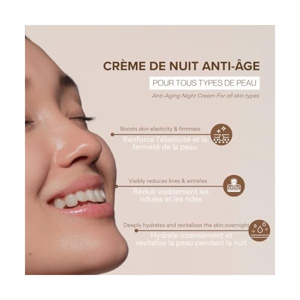 Arganicare | Collagen Boost | CRÈME DE NUIT RAJEUNISSANTE | Collagène & Huile d’Argan | Peau Reposée au Réveil | Tous Types d...