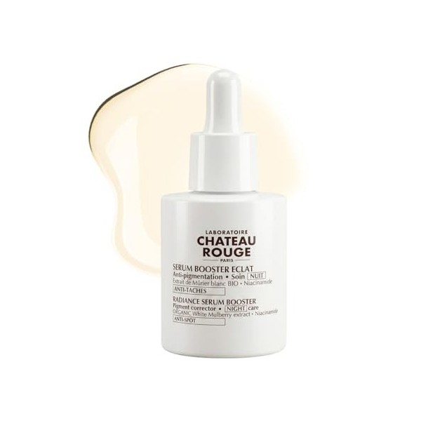 Laboratoire Château Rouge - Sérum anti tache visage Booster Éclat 30ml - Niacinamide & Murier Blanc BIO – Soin Nuit Correcteu