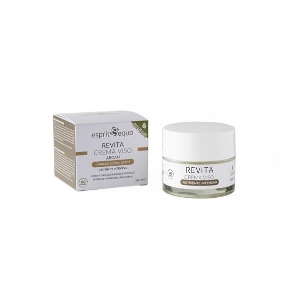 ESPRIT EQUO COSMESI BIOLOGICA CREMA REVITA - Crème Ultra Nourrissante avec Karité, Ginkgo Biloba, Vanille et Huiles dArgan, 