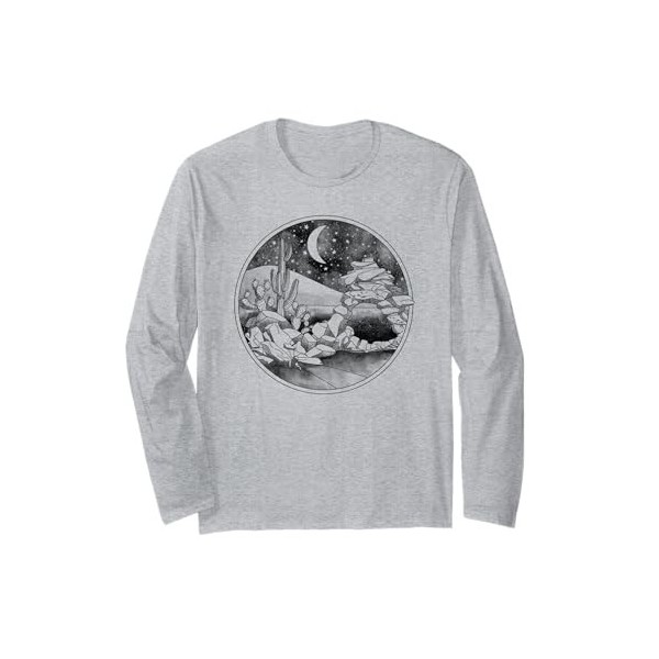 Desert Night Scene Circle Manche Longue