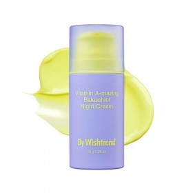 BY WISHTREND Crème de nuit rétinienne Bakuchiol à la vitamine A, alternative coréenne au rétinol, anti-âge, pour les ridules,