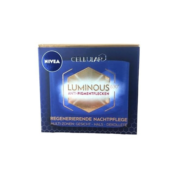 NIVEA Cellular Luminous630 Crème de nuit régénérante anti-taches foncées 50 ml – Intensive Skin Renewal avec technologie LUMI