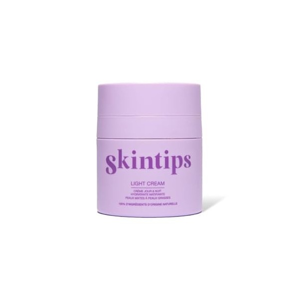 Skintips - Light Cream - Crème Hydratante Matifiante Visage jour et nuit - Pour Peaux Mixtes à Grasses - Skincare pour Adoles