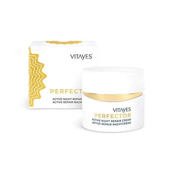 Vitayes Perfector Active Crème réparatrice de nuit 50 ml, crème hydratante anti-rides pour peau douce - Crème visage anti-tac