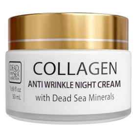 Dead Sea Collection Crème visage anti-rides au collagène pour femme et homme - Soin de nuit anti-âge aux minéraux marins - Hy