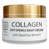 Dead Sea Collection Crème visage anti-rides au collagène pour femme et homme - Soin de nuit anti-âge aux minéraux marins - Hy