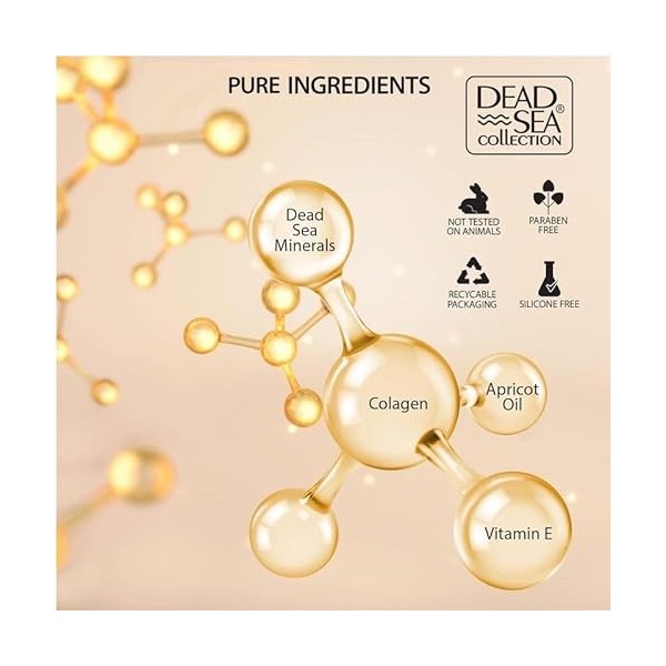 Dead Sea Collection Crème visage anti-rides au collagène pour femme et homme - Soin de nuit anti-âge aux minéraux marins - Hy