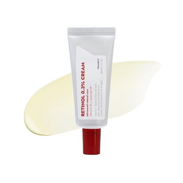FRANKLY Crème au rétinol 0,3 %, 20,7 ml – Rétinol intensif coréen | Crème de nuit | Céramides et ginseng naturel | Anti-âge, 