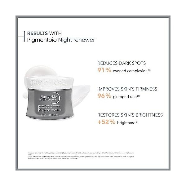 BIODERMA Pigmentbio Night Renewer aufhellende Nachtcreme für zu Pigmentflecken neigende Haut, 50 ml Crème Crème Jour et Nuit