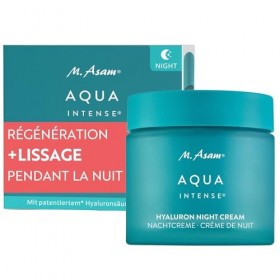 M. Asam AQUA INTENSE Crème Hydratante Visage Nuit 100ml - Acide Hyaluronique, Hydratation Intense, Skincare Régénérant, Soi