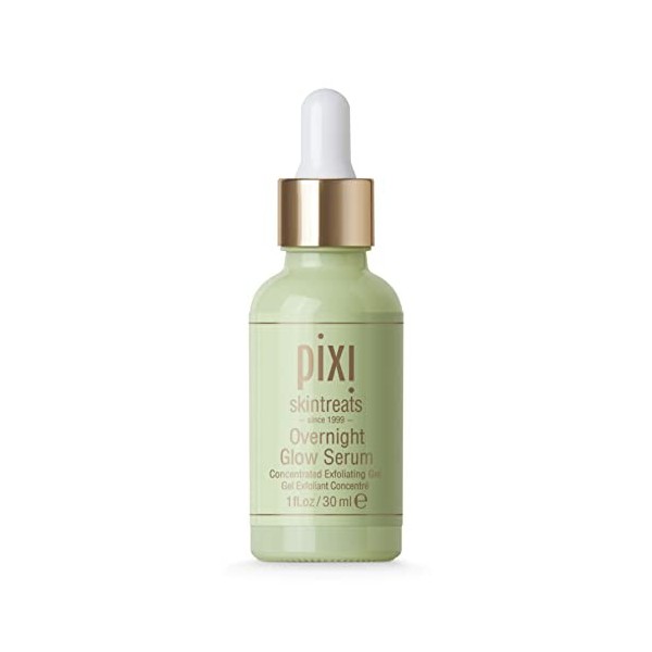 Pixi Beauty Overnight Glow Serum | Sérum Visage Exfoliant à l’Acide Glycolique | Ravive l’Éclat et Réduit les Taches | Avec A