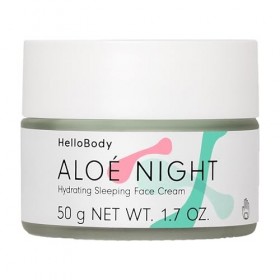 HelloBody Aloe Night creme de nuit hydratante – Creme de nuit visage avec Aloe Vera, acide hyaluronique et huile de noyau de 