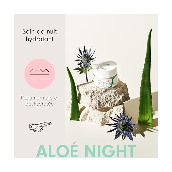 HelloBody Aloe Night creme de nuit hydratante – Creme de nuit visage avec Aloe Vera, acide hyaluronique et huile de noyau de 