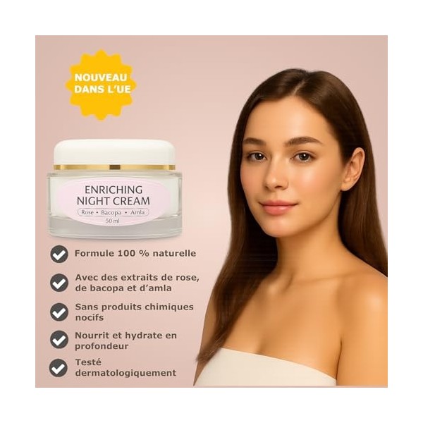Amsarveda Enriching Night Cream — crème de nuit nourrissante ayurvédique 100% naturelle avec bacopa, amla et rose de Damas, 5