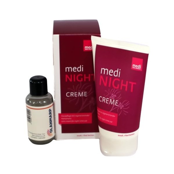 Medi Night 150 ml – Crème de soin pour des jambes reposantes après une journée dans des bas de contention + Olanmarp Lessive 