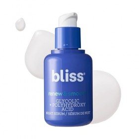 Bliss Renew & Smooth Sérum de nuit pour le visage | Traitement resurfaçage à lacide glycolique et AHA glycolique + acide pol