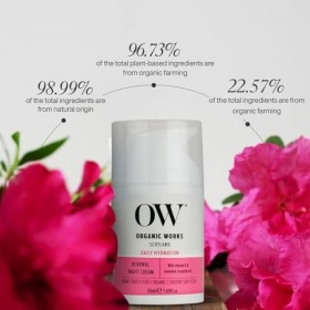 Organic Works Crème de nuit hydratante naturelle pour femme | 50 ml | Convient à tous les types de peau, y compris les peaux 