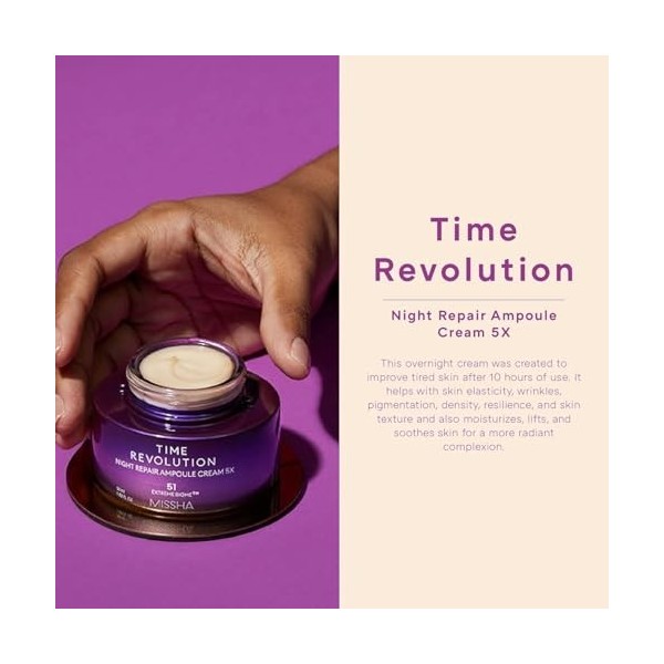 MISSHA - Time Revolution Night Repair Ampoule 5X | Revitalise la Peau Nocturne | Combat les Signes du Vieillissement | Amélio...