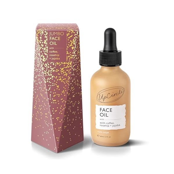 UpCircle Huile visage Jumbo avec huile de café 60 ml – Huile hydratante naturelle pour le visage – Vitamine C, huile de cynor