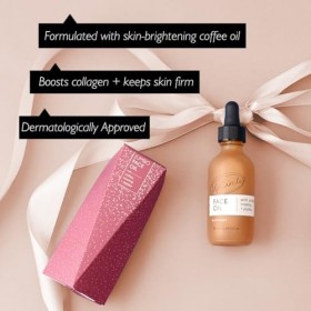 UpCircle Huile visage Jumbo avec huile de café 60 ml – Huile hydratante naturelle pour le visage – Vitamine C, huile de cynor