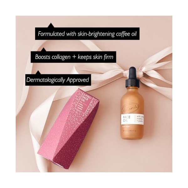 UpCircle Huile visage Jumbo avec huile de café 60 ml – Huile hydratante naturelle pour le visage – Vitamine C, huile de cynor