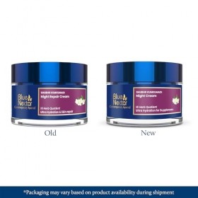 Blue Nectar Crème de nuit hydratante pour le visage à lhuile damande naturelle et au safran | Formule ayurvédique hydratant