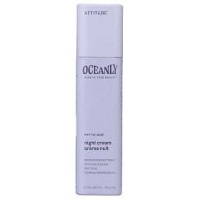 ATTITUDE Oceanly Crème de Nuit Visage Solide, EWG Verified, Ingrédients dOrigine Naturelle, Soin pour la Peau Végane, PHYTO ...