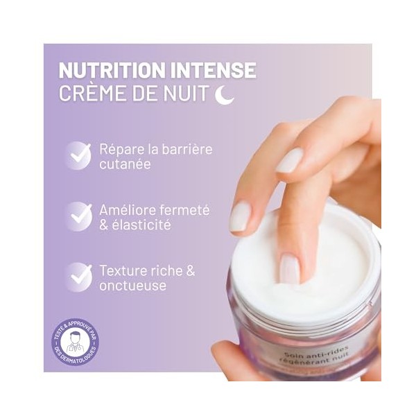 Soskin - Soin Anti-Rides Régénérant Nuit - Nourrit et Répare Pendant le Sommeil - Lisse et Revitalise la Peau au Réveil - Con