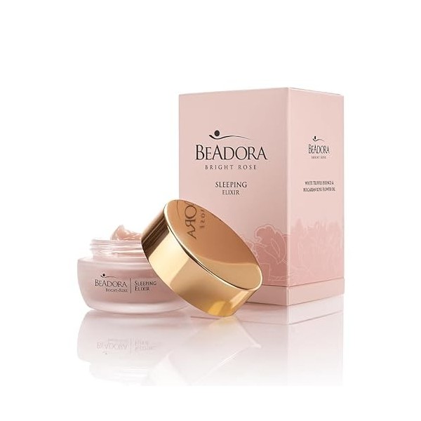 BeAdora – Huile visage élixir de nuit 50 ml – truffe blanche + huile de rose + vitamine E | peaux sèches à normales | nutriti