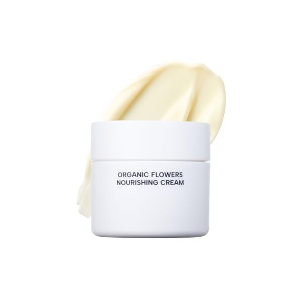 Whamisa Organic Flowers Crème nourrissante 95,2% biologique, sans eau, postbiotiques fermentés pour une hydratation en profon