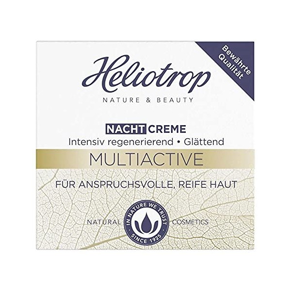 Heliotrop Soin de nuit pour peaux matures et exigeantes, soin du visage avec extrait de ginkgo, huile de noix de macadamia et