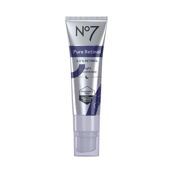 No.7 Concentré de nuit avec rétinol pur No7, 0,3 % de rétinol, 1 ml, 1 once
