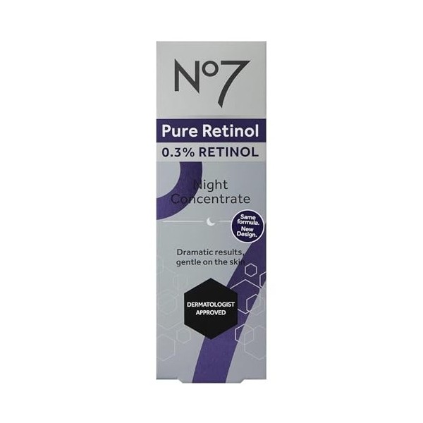 No.7 Concentré de nuit avec rétinol pur No7, 0,3 % de rétinol, 1 ml, 1 once
