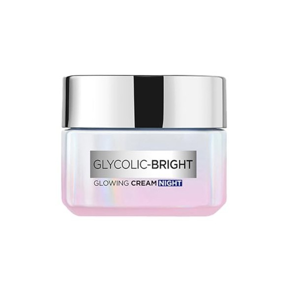 LOréal Paris LOréal Paris Crème de nuit éclatante glycolique, 50 ml | Crème éclaircissante de nuit à lacide glycolique qui