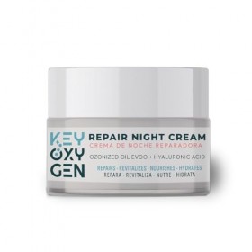 KEYOXYGEN Repair Night Cream Crème de nuit régénérante et anti-âge pour le visage avec acide hyaluronique, peroxibiokey et AO