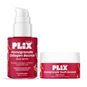 PLIX - THE PLANT FIX Collagen Bounce Serum 30ml and 1.20% Retinol Night Cream 50g with Bakuchi Oil | Anti Ageing Combo For Re