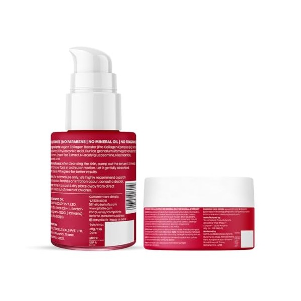 PLIX - THE PLANT FIX Collagen Bounce Serum 30ml and 1.20% Retinol Night Cream 50g with Bakuchi Oil | Anti Ageing Combo For Re