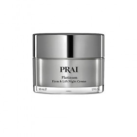 PRAI Platinum Firm & Lift Crème de Nuit 50ml – Soin nourrissant avec Platine, Beurre de Karité & Vitamine A – Raffermit, repu