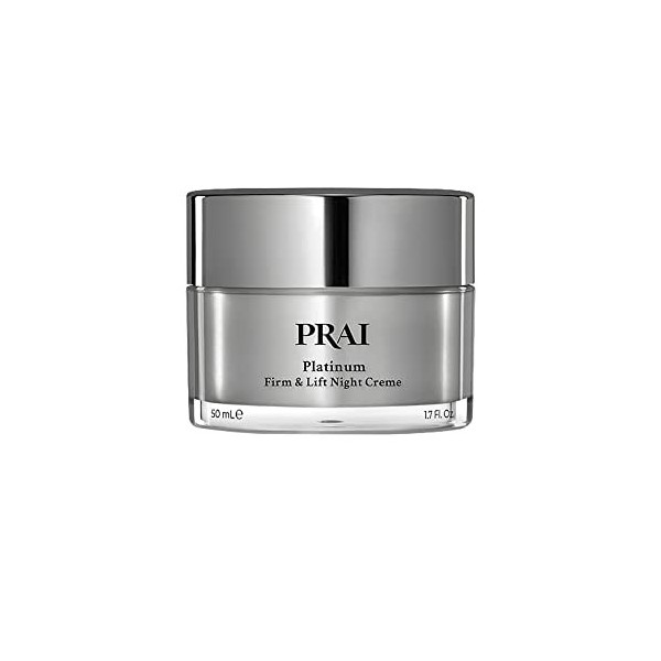 PRAI Platinum Firm & Lift Crème de Nuit 50ml – Soin nourrissant avec Platine, Beurre de Karité & Vitamine A – Raffermit, repu