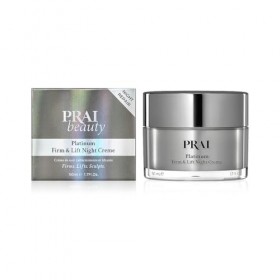 PRAI Platinum Firm & Lift Crème de Nuit 50ml – Soin nourrissant avec Platine, Beurre de Karité & Vitamine A – Raffermit, repu
