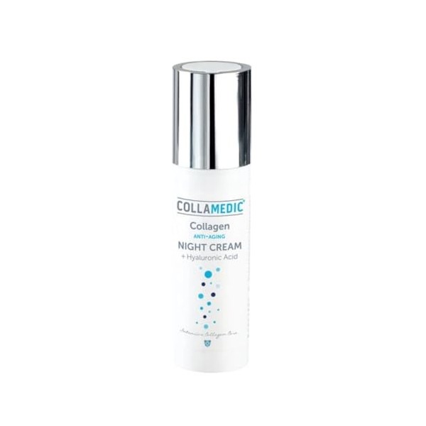 COLLAMEDIC Crème de nuit au collagène et à lacide hyaluronique contre les rides, crème anti-âge pour le visage avec cellules