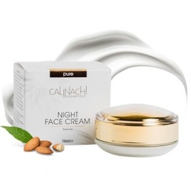 CALINACHI Crème visage nuit anti-âge 50 ml – Hydratation profonde & confort | Acide hyaluronique, Centella, Vitamine E, ADN |