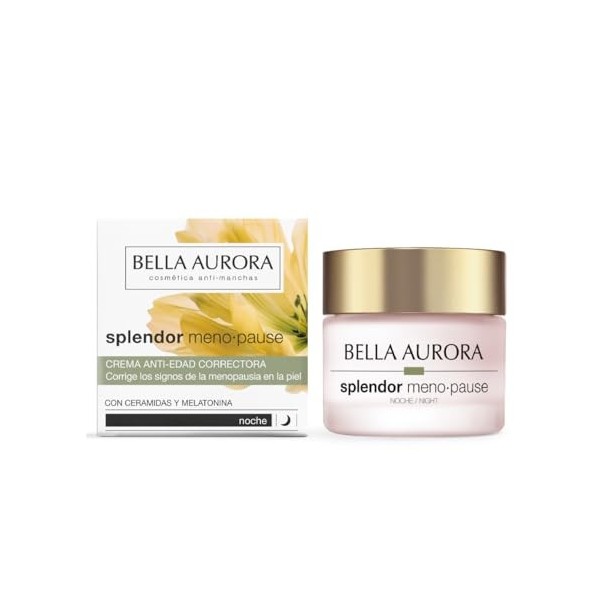 Bella Aurora Splendor Ménopause Crème de nuit correctrice pour peaux matures régénère pendant la nuit, réduit les rides, appo