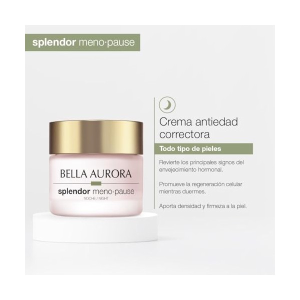 Bella Aurora Splendor Ménopause Crème de nuit correctrice pour peaux matures régénère pendant la nuit, réduit les rides, appo
