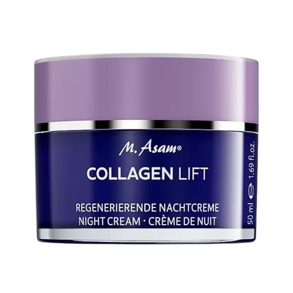 M. Asam Colagen Lift Crème de nuit régénérante 50 ml – Peau visiblement réparée pendant la nuit pour une peau soyeuse le ma