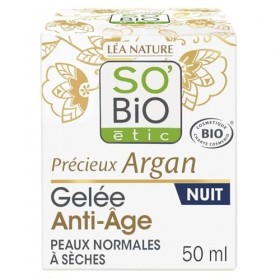 SOBIO ETIC – Crème de Nuit Anti-Âge Précieuse au Soin Hydratant d’Argan Bio 40 mL Lunité