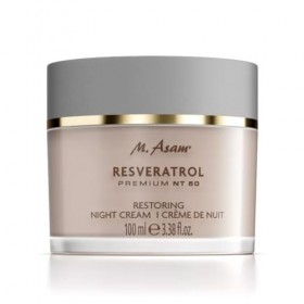 M. Asam RESVERATROL PREMIUM NT50 Crème de nuit régénérante XXL 100 ml - Effet instantané en une nuit, peau reposée, lissée 